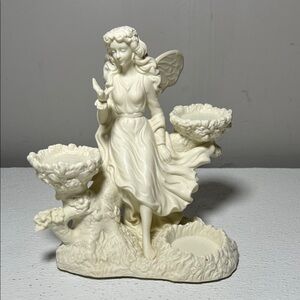 Vtg 50's PartyLite Ariana's Garden Fairy Statue Tea Light Candle Holder Figurine
